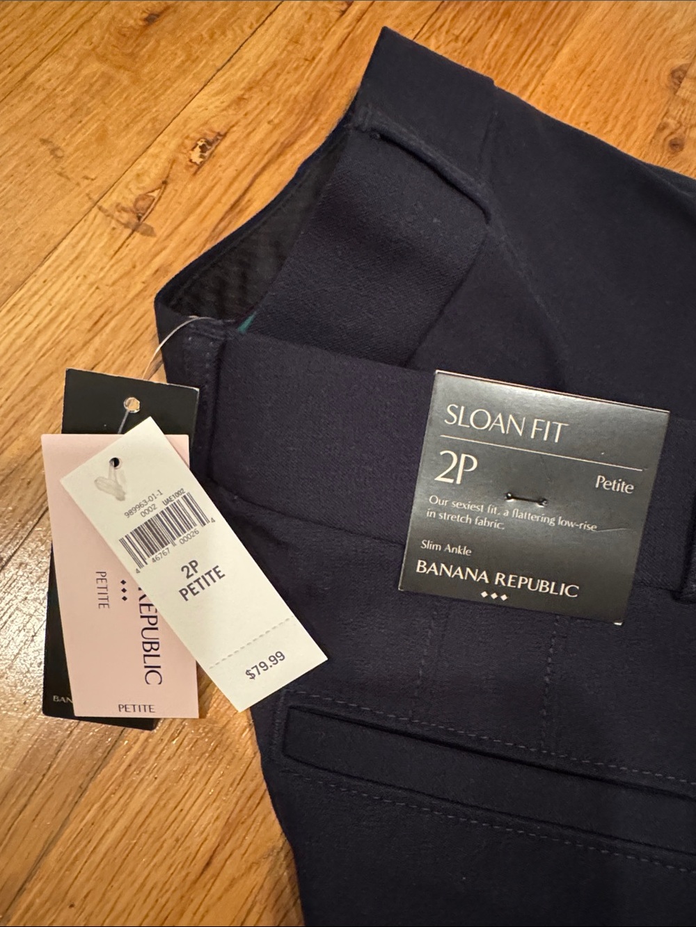 Banana Republic Sloan Fit 2P Petite Slim Ankle Pants - Navy